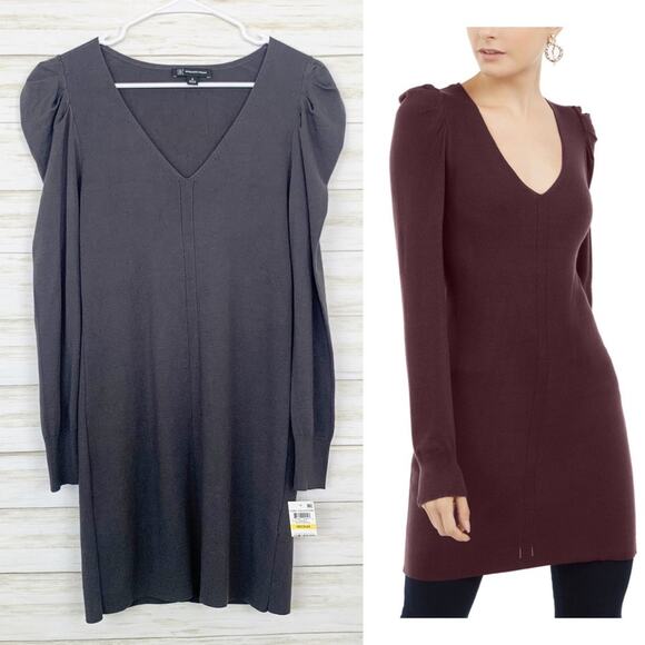 International Concepts NWT Grey V-Neck Bodycon Dress - Picture 1 of 7